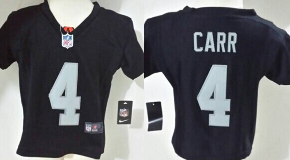 Toddlers Las Vegas Raiders #4 Derek Carr Black Nike Football Jersey