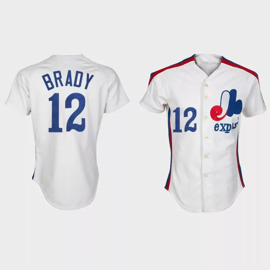 Tom Brady Montreal Expos Replica Baseball Jersey – White