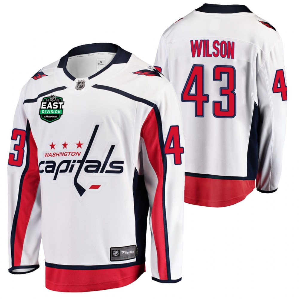 Tom Wilson Capitals 2021 East Division Patch Jersey White Away