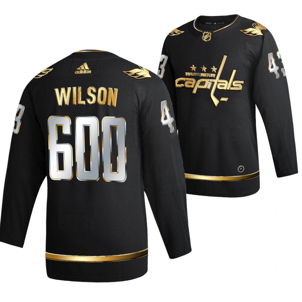 Tom Wilson Washington Capitals Black 600 Career Games Milestone Jersey Golden Edition