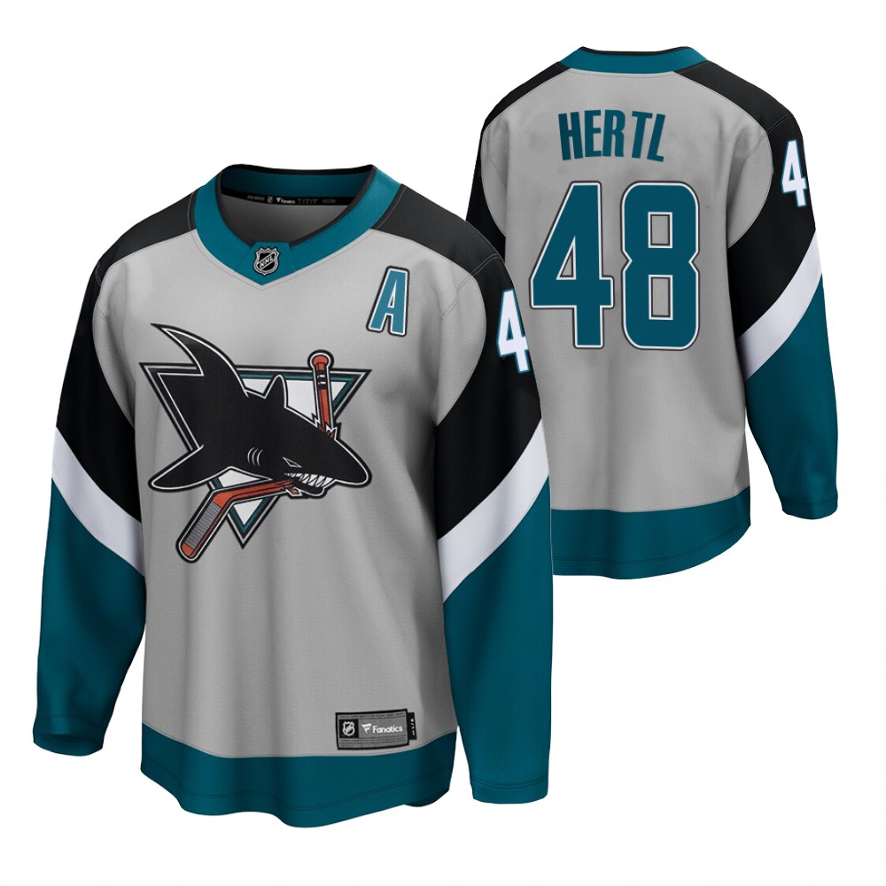 Tomas Hertl San Jose Sharks 2021 Reverse Retro Gray Men Jersey Special Edition