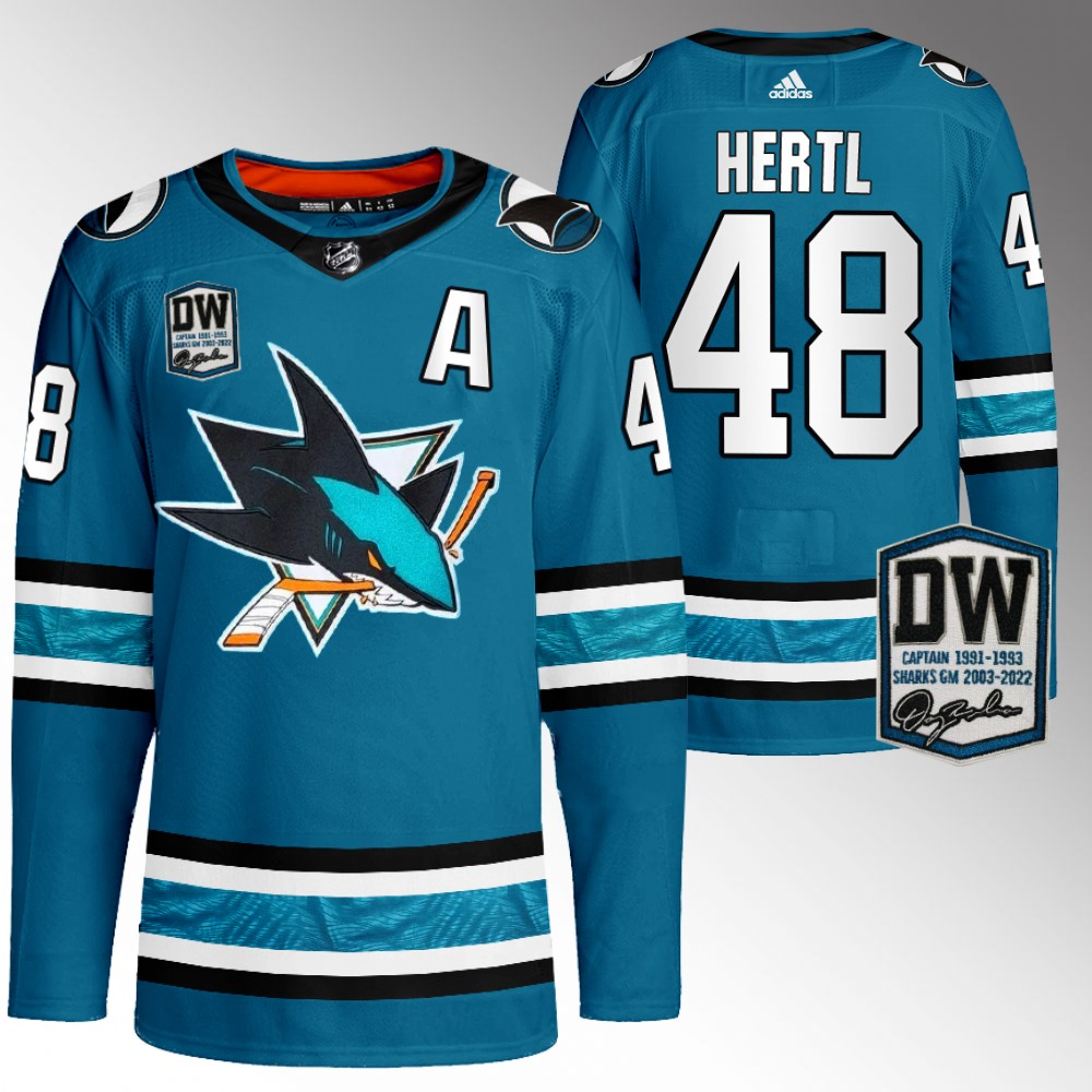 Tomas Hertl San Jose Sharks Wilson 24 patch Primegreen Teal Jersey