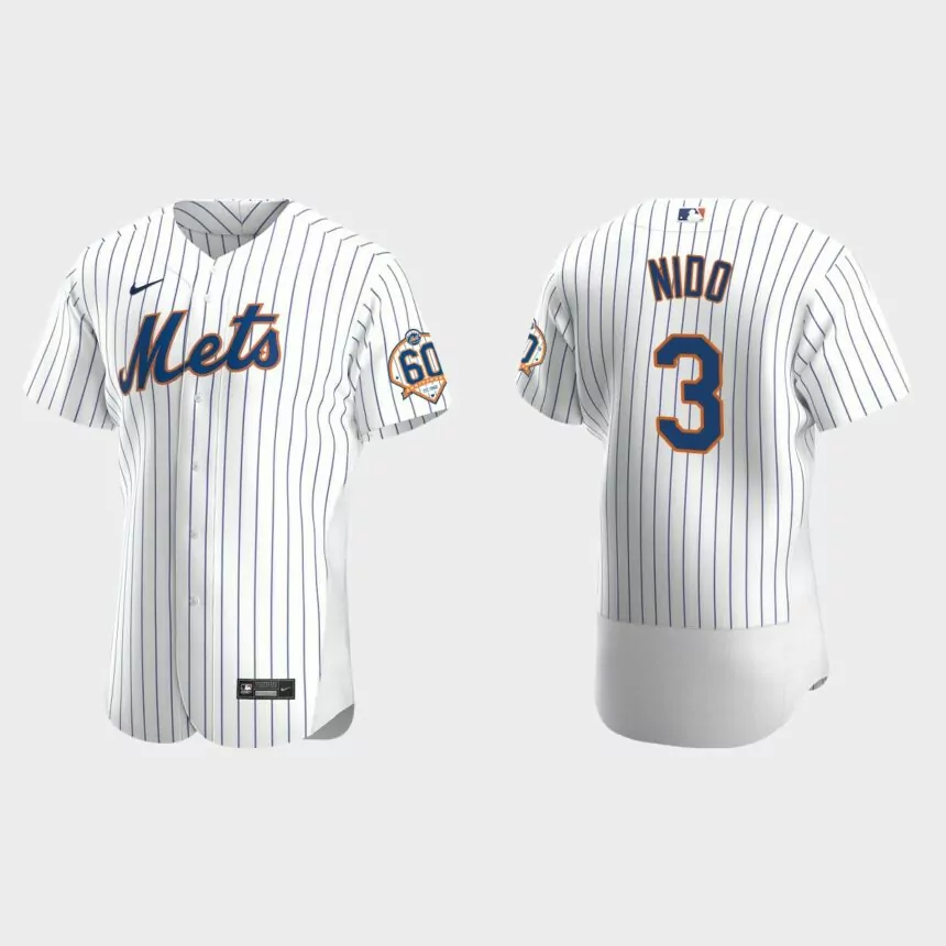 Tomas Nido New York Mets 60th Anniversary Home Authentic Jersey – White