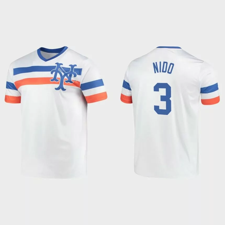 Tomas Nido New York Mets Cooperstown Collection V-Neck Jersey – White