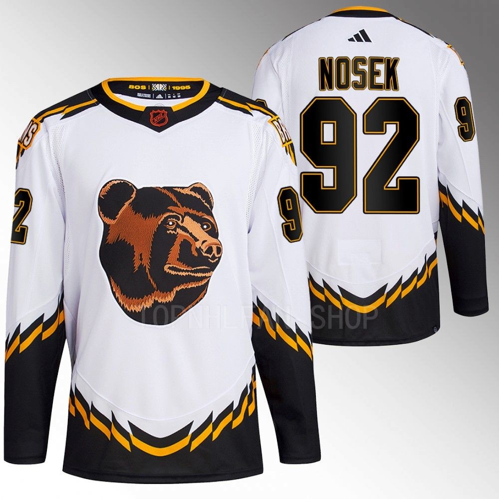 Tomas Nosek 2022 Boston Bruins White Reverse Retro 2.0 Authentic Primegreen Jersey Stitched