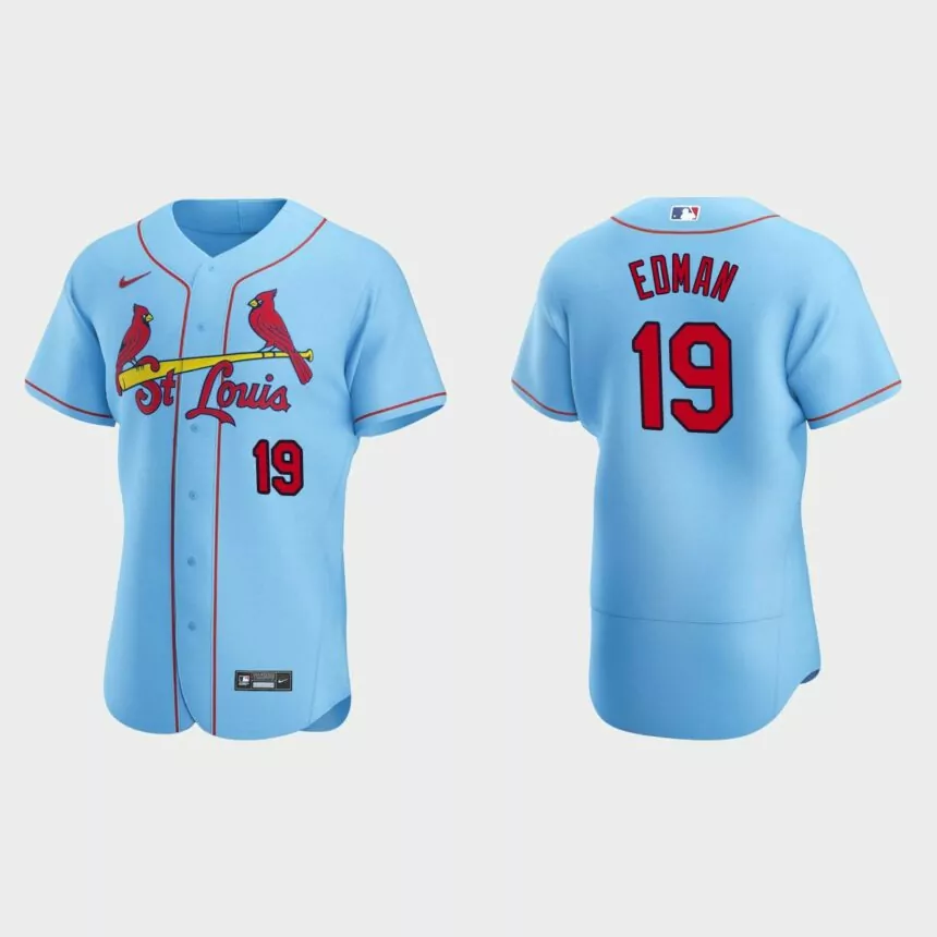 Tommy Edman #19 St. Louis Cardinals Authentic Alternate Jersey – Light Blue