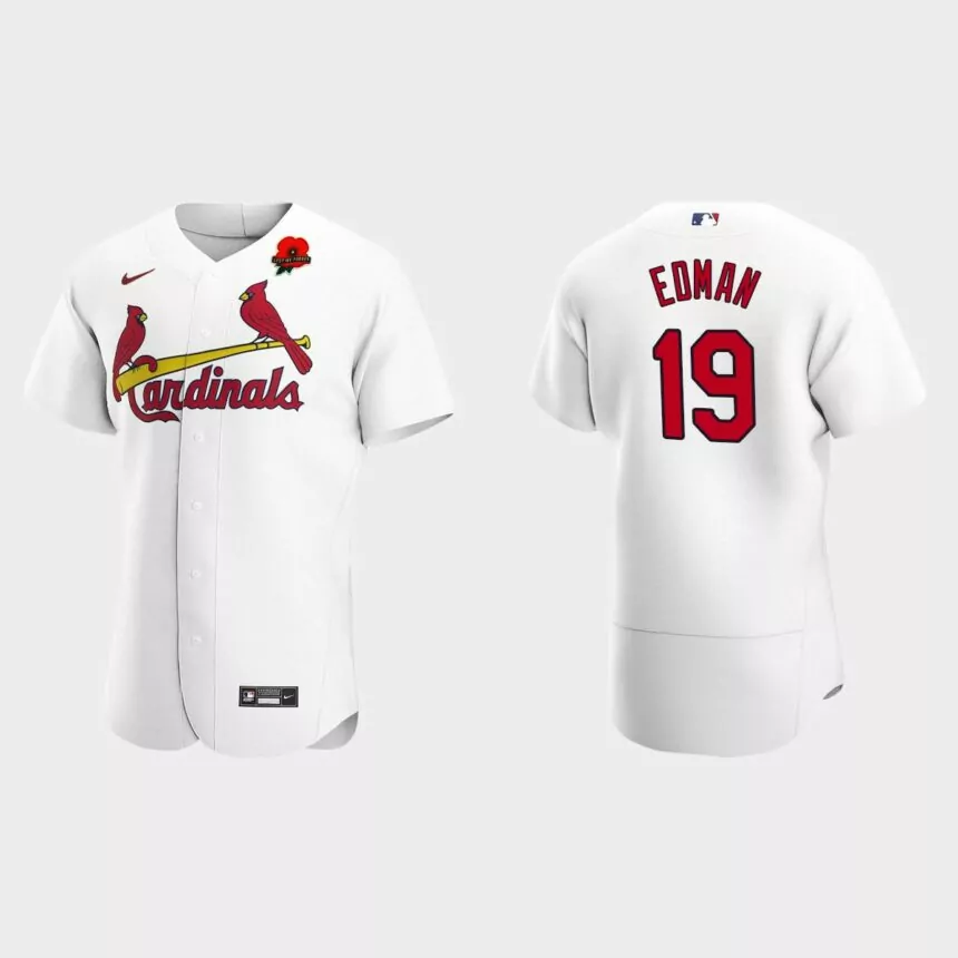 Tommy Edman St. Louis Cardinals 2022 Memorial Day Poppy Patch Authentic Jersey – White