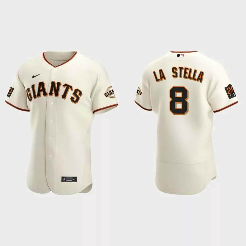 Tommy La Stella San Francisco Giants Authentic Home Jersey – Cream