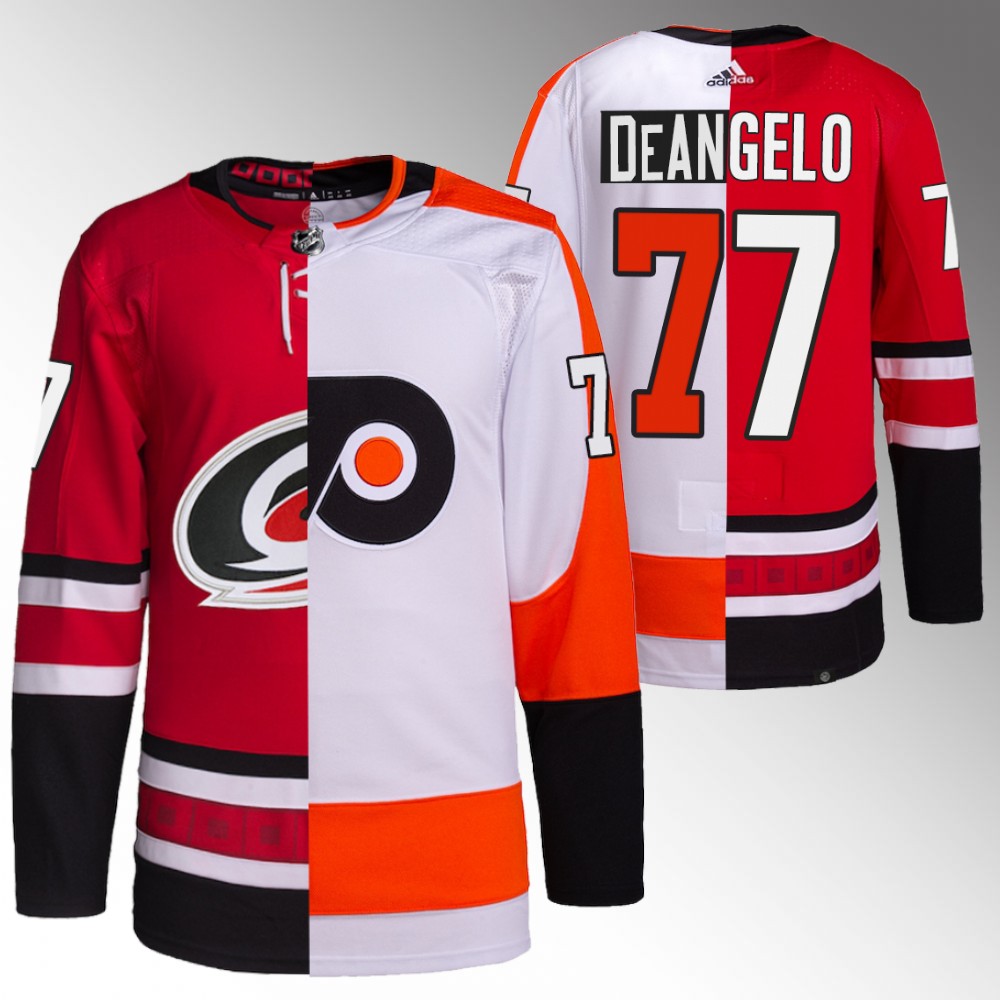 Tony DeAngelo Hurricanes x Flyers Split Edition Jersey Red White Special