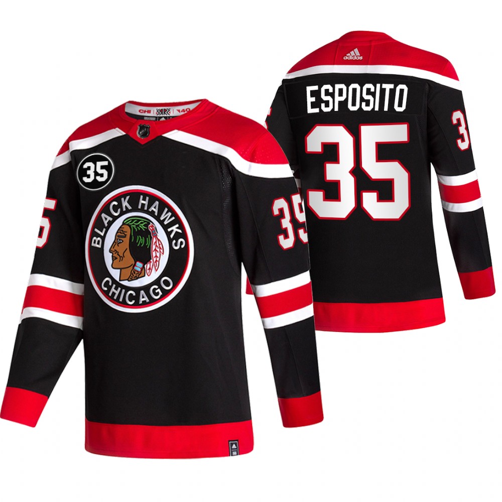 Tony Esposito Blackhawks 6x NHL All-Star Black Retro Jersey