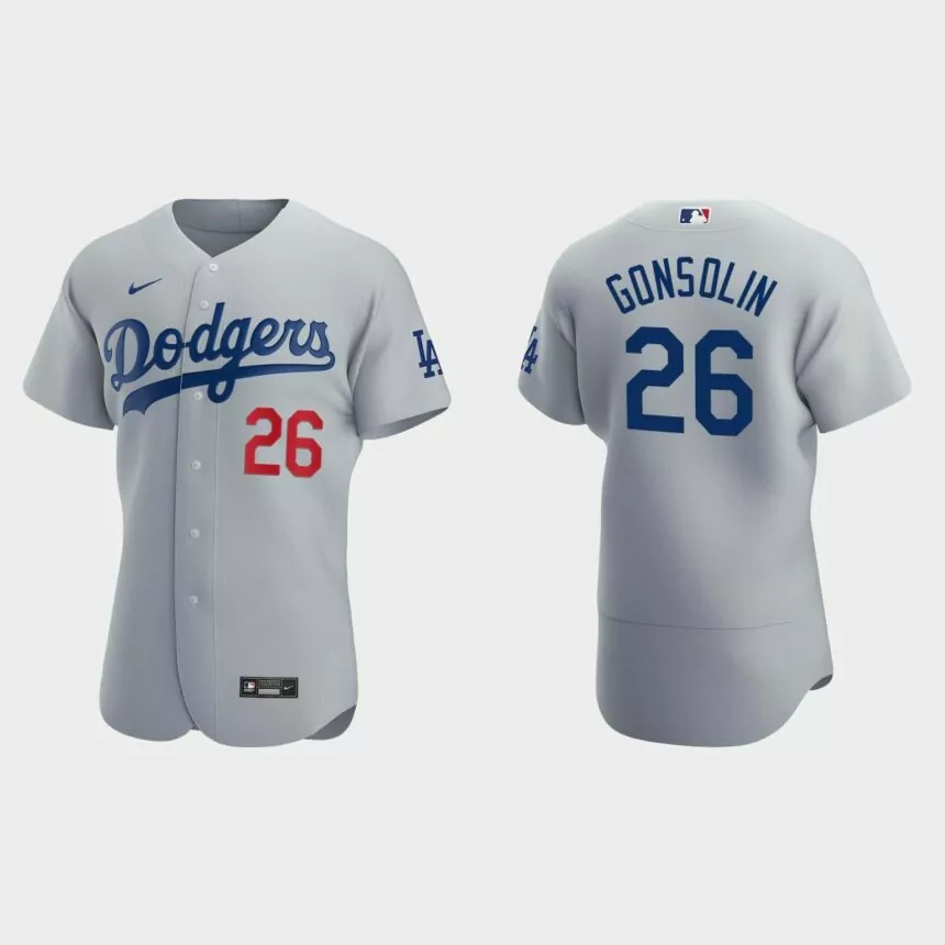 Tony Gonsolin #26 Los Angeles Dodgers Authentic Alternate Jersey – Gray