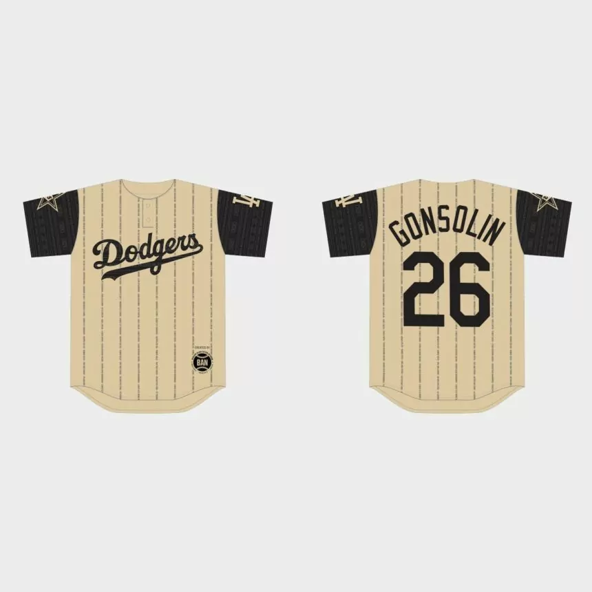 Tony Gonsolin Los Angeles Dodgers 2022 Black Heritage Night Jersey – Gold
