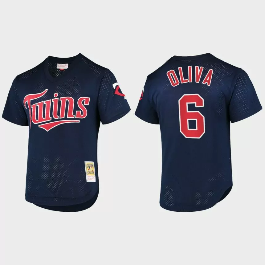 Tony Oliva Minnesota Twins Cooperstown Collection Batting Practice Mesh Jersey – Navy
