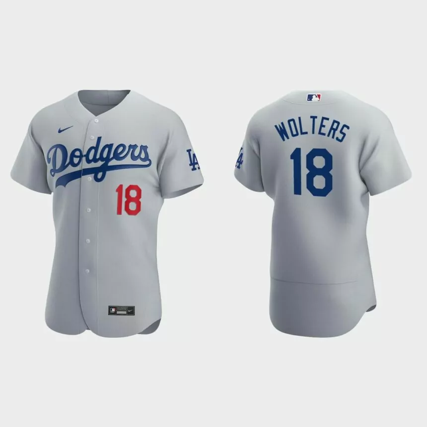 Tony Wolters Los Angeles Dodgers Authentic Alternate Jersey – Gray