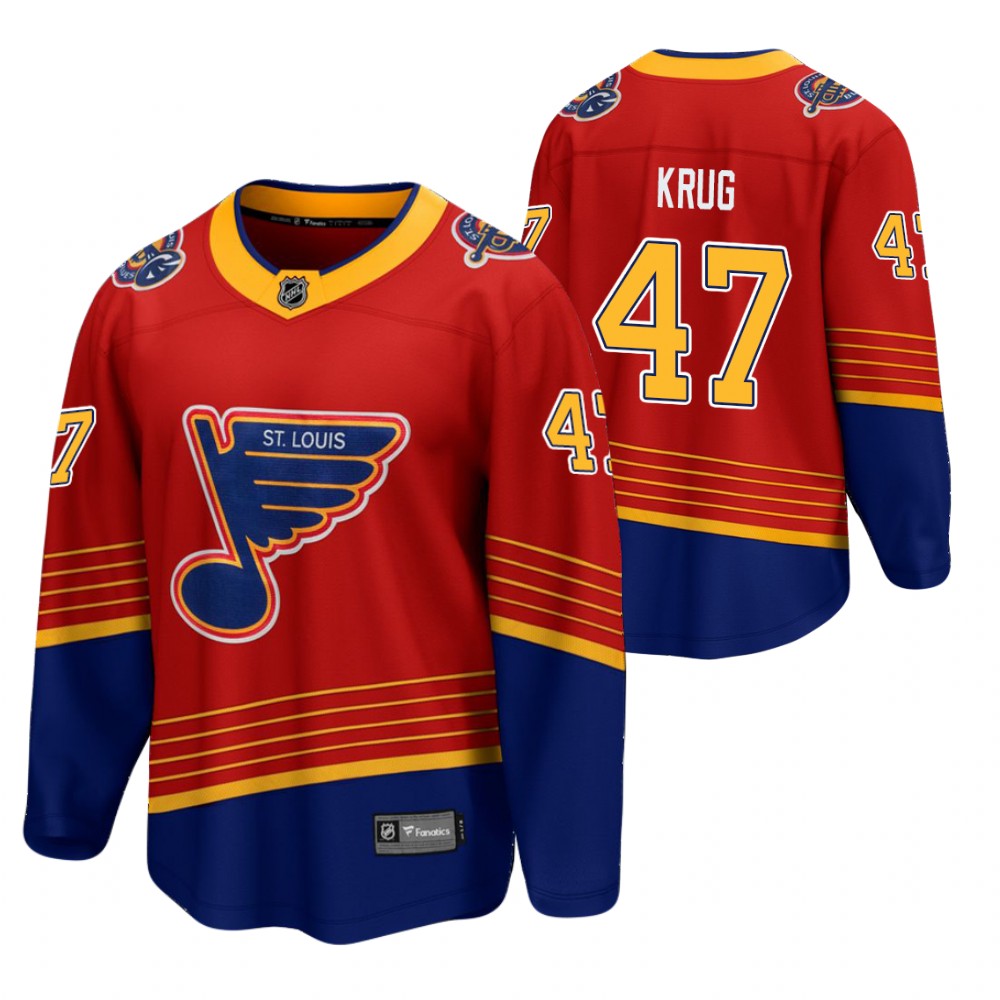 Torey Krug St. Louis Blues 2021 Reverse Retro Red Jersey Breakaway Player