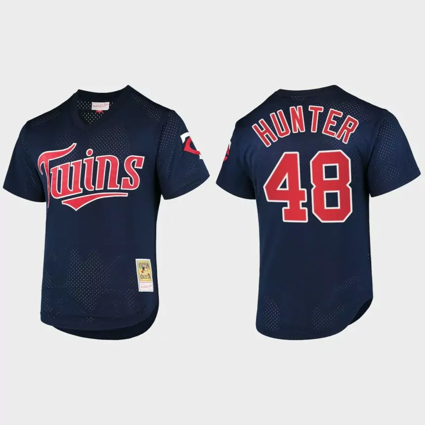 Torii Hunter Minnesota Twins Cooperstown Collection Batting Practice Mesh Jersey – Navy