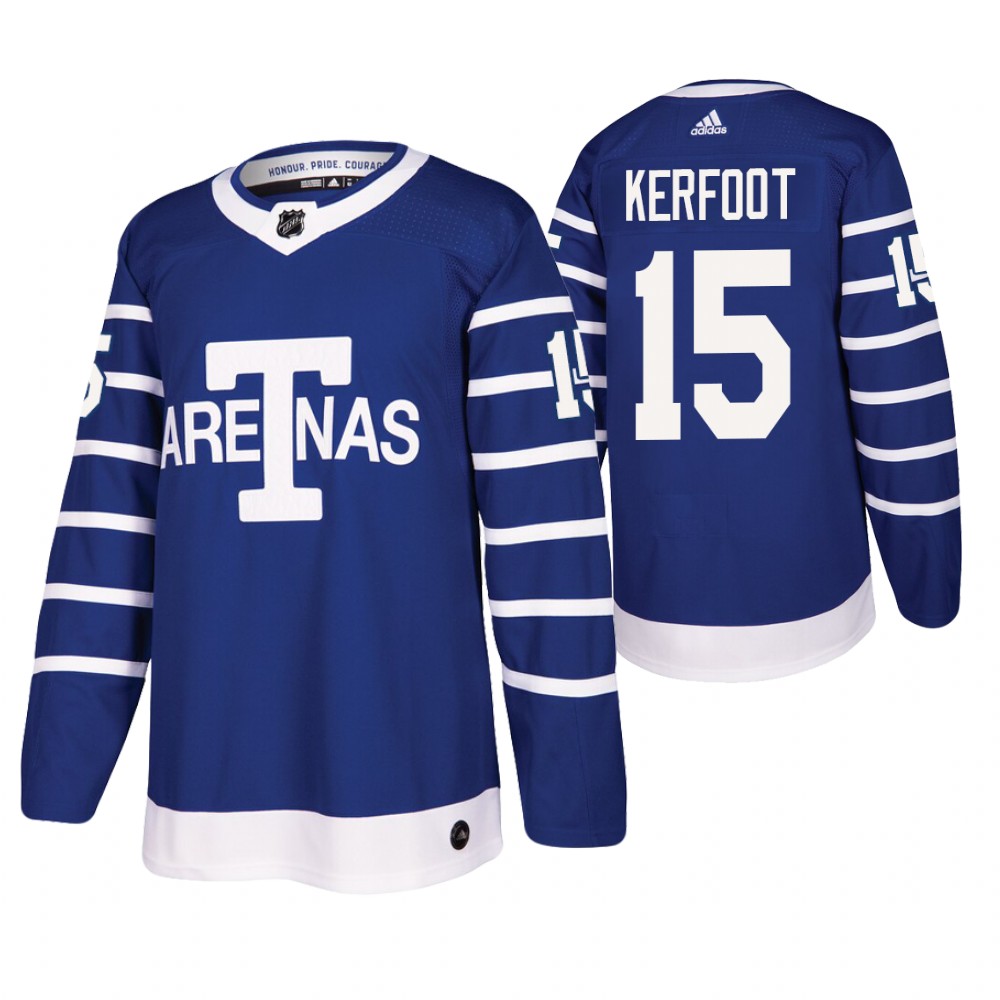 Toronto Arenas Alexander Kerfoot Blue Authentic Pro Throwback Jersey
