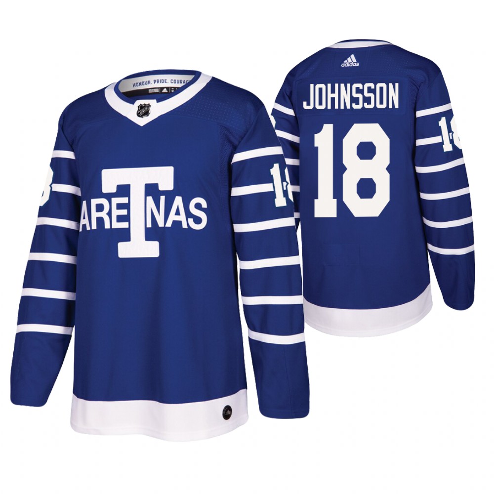 Toronto Arenas Andreas Johnsson Blue Authentic Pro Throwback Jersey