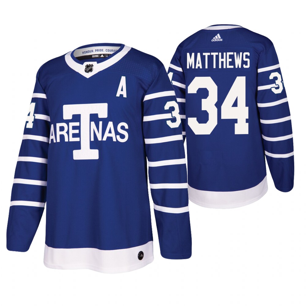 Toronto Arenas Auston Matthews Blue Authentic Pro Throwback Jersey