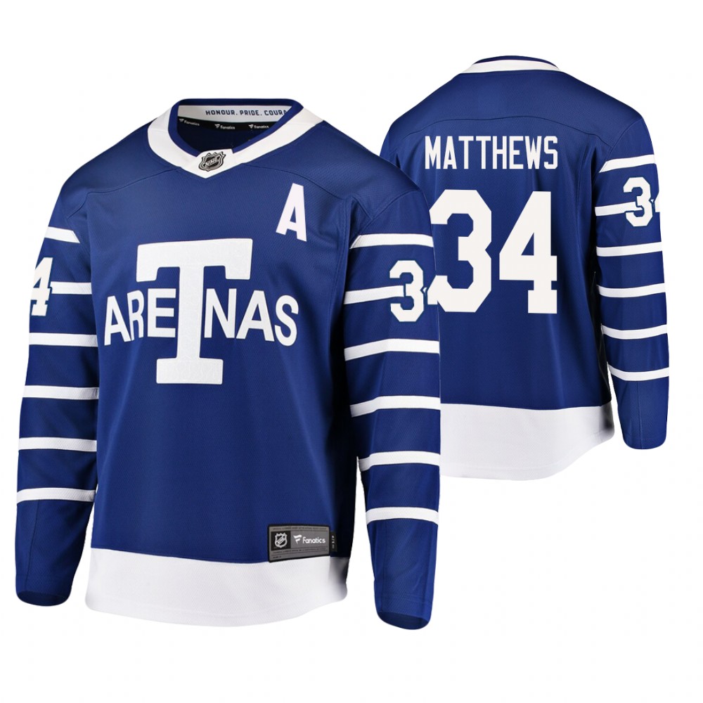 Toronto Arenas Auston Matthews Blue Breakaway Player Throwback Jersey