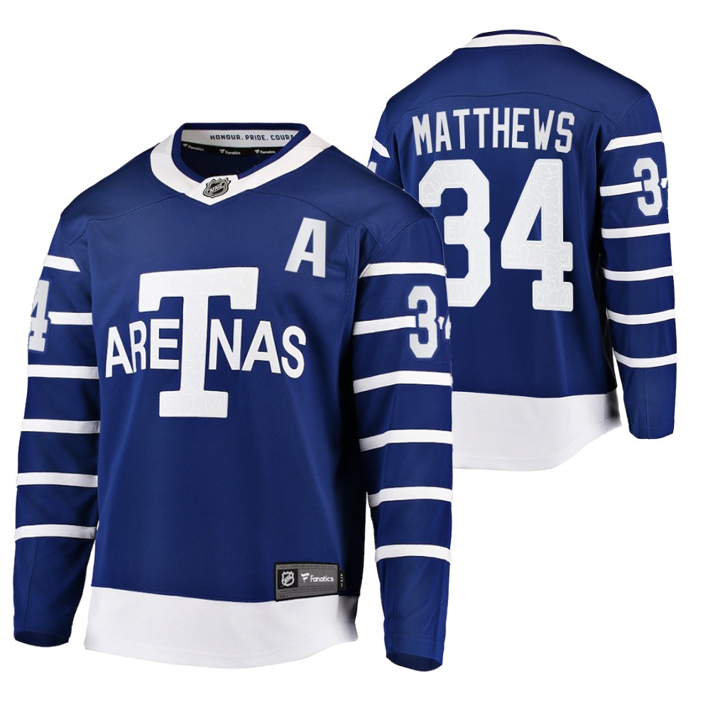 Toronto Arenas Auston Matthews Blue Team Classics Heritage Jersey