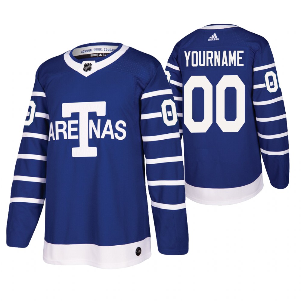 Toronto Arenas Custom Blue Authentic Pro Throwback Jersey