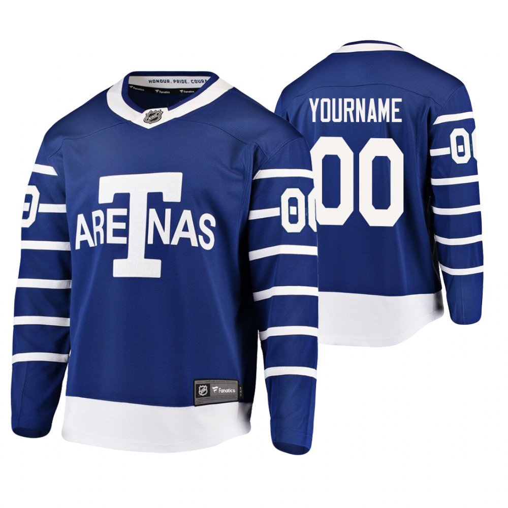 Toronto Arenas Custom Blue Breakaway Player Throwback Jersey