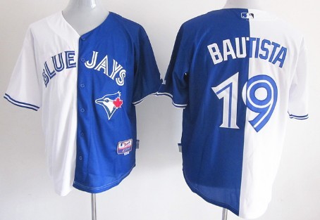 Toronto Blue Jays #19 Jose Bautista White_Blue Two Tone Jersey