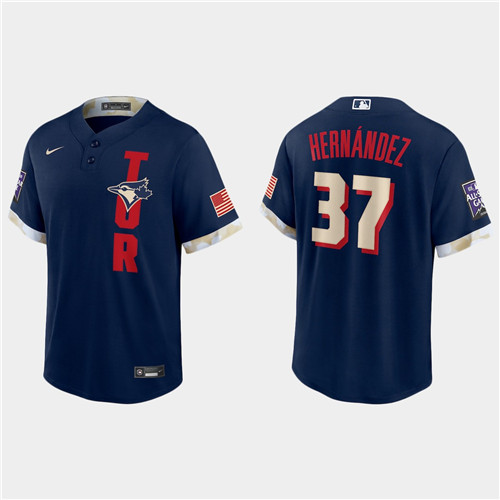 Toronto Blue Jays #37 Teoscar Hernandez 2021 Mlb All Star Game Fan's Version Navy Jersey