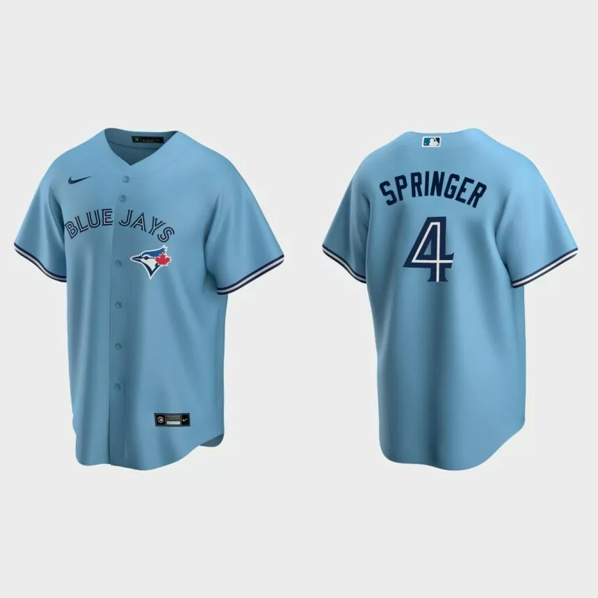 Toronto Blue Jays #4 George Springer Replica Alternate Jersey – Powder Blue
