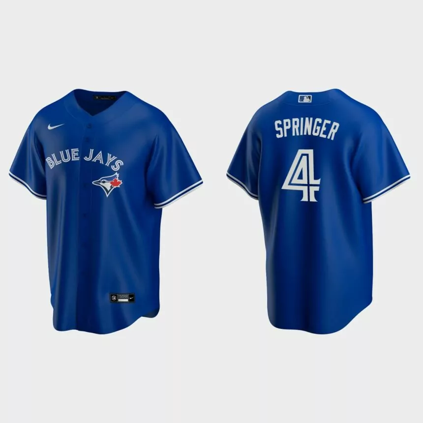 Toronto Blue Jays #4 George Springer Replica Alternate Jersey – Royal