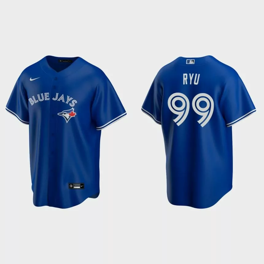 Toronto Blue Jays #99 Hyun-Jin Ryu Royal Replica Alternate Jersey