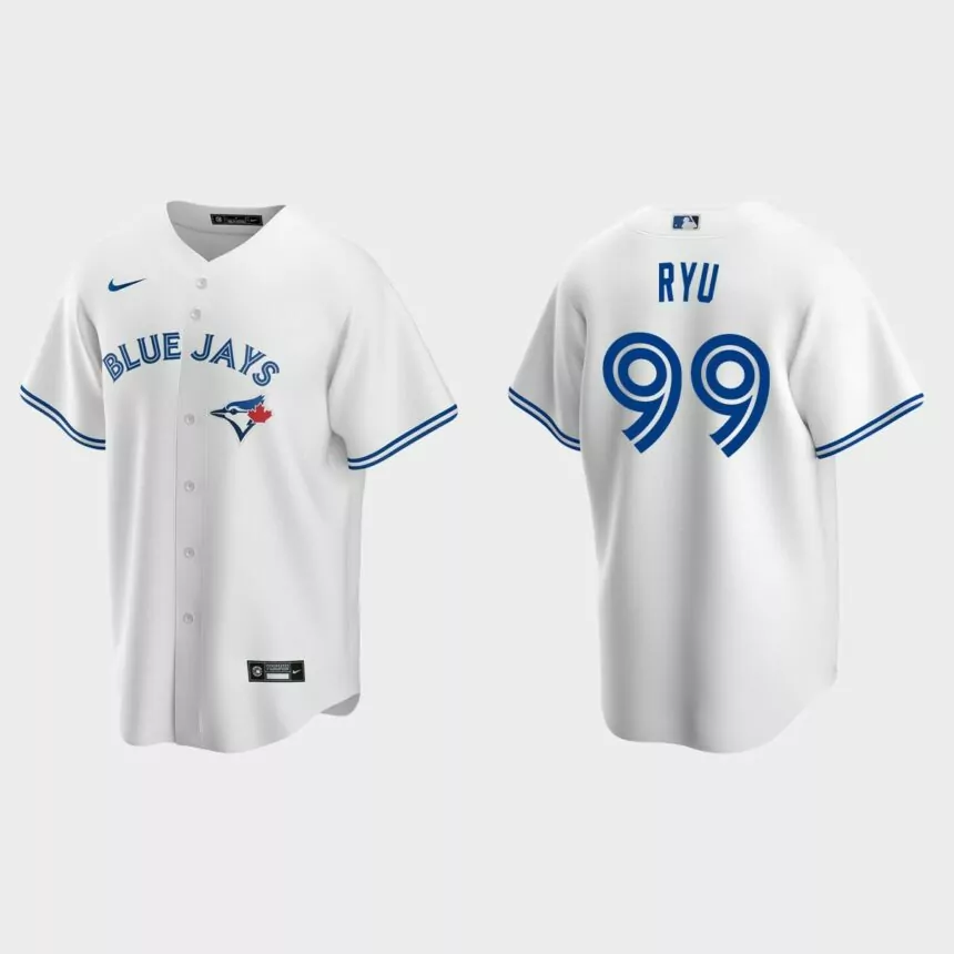 Toronto Blue Jays #99 Hyun-Jin Ryu White Replica Home Jersey