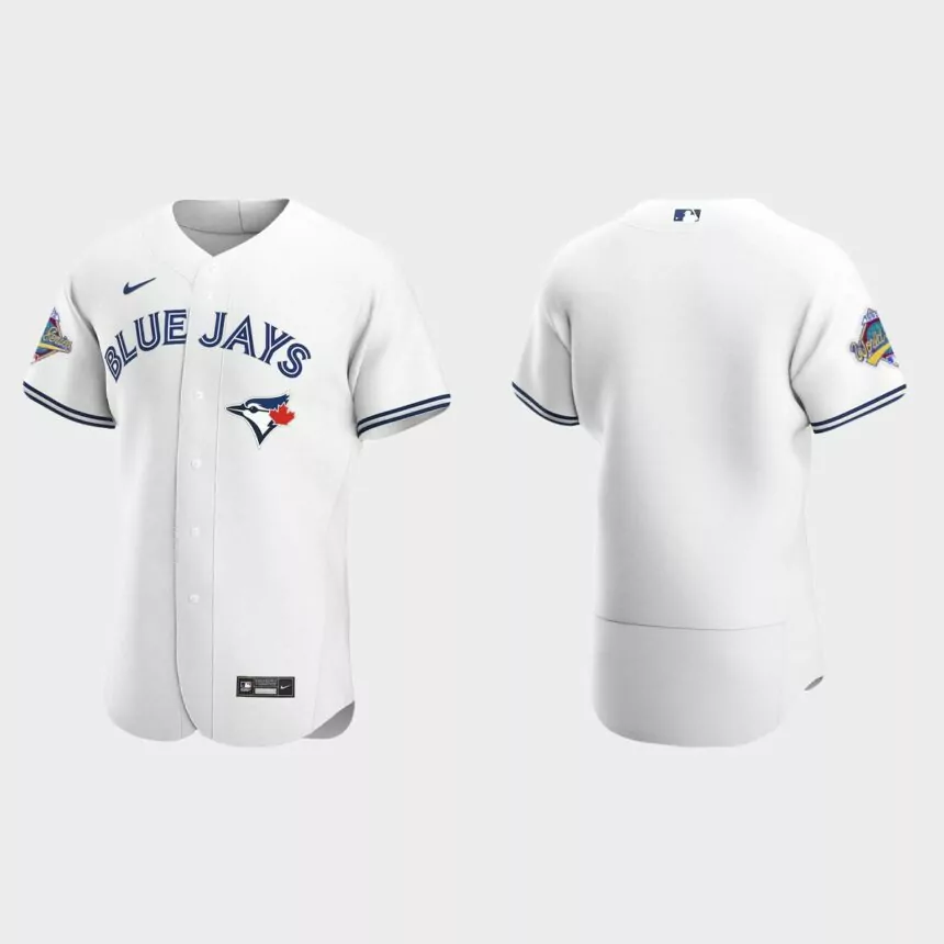 Toronto Blue Jays 1992 World Series Patch Authentic Jersey – White