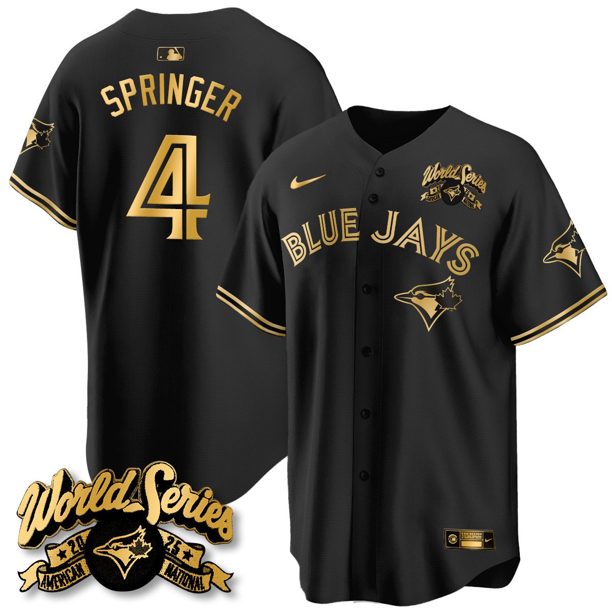 Toronto Blue Jays 2025 American League Champions Jersey - All Stitched   George Springer -   4