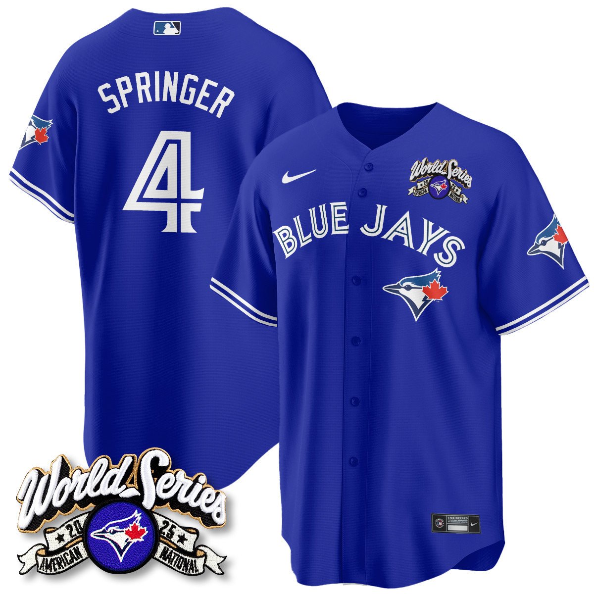 Toronto Blue Jays 2025 American League Champions Jersey - All Stitched   George Springer - 4