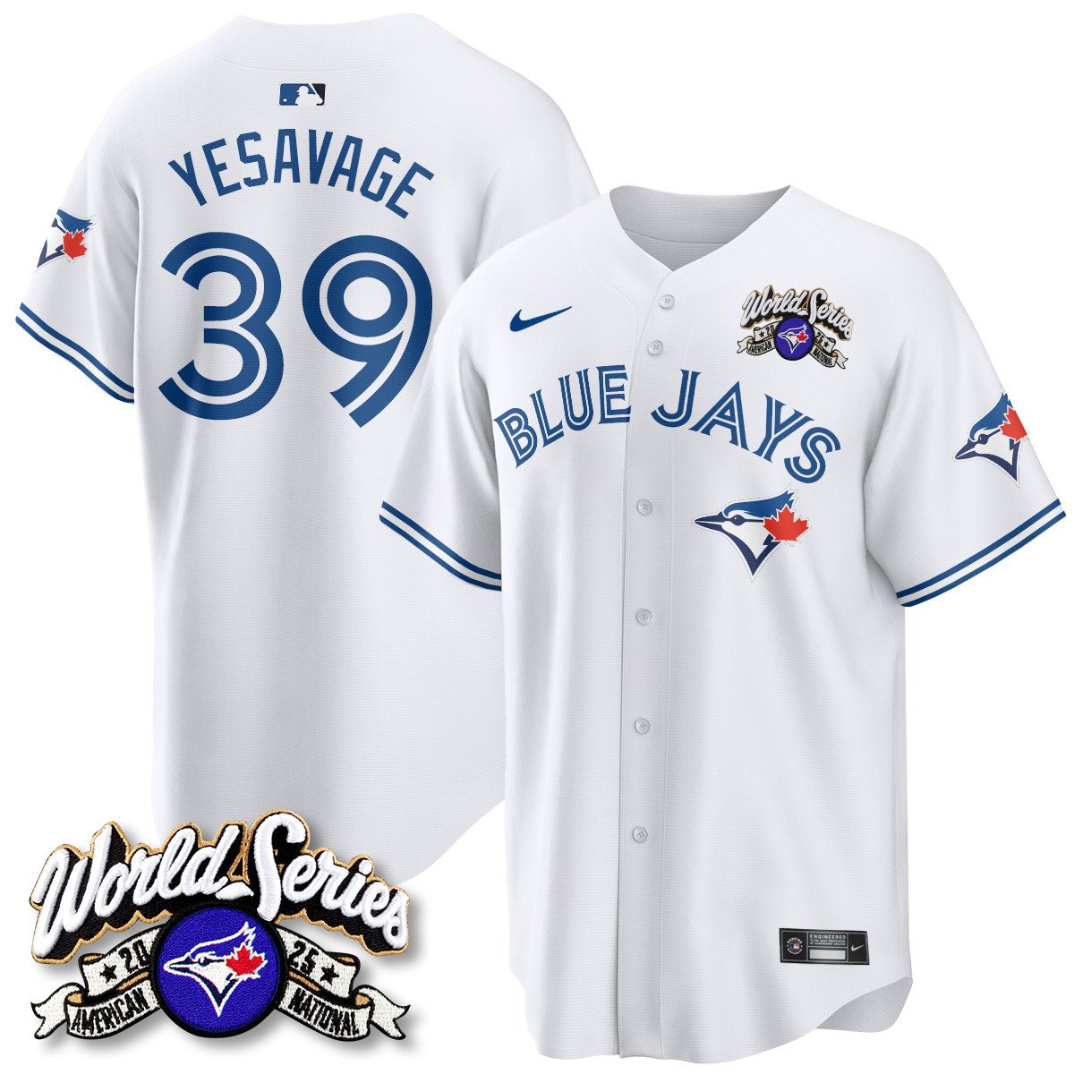 Toronto Blue Jays 2025 American League Champions Jersey - All Stitched   Trey Yesavage -   39