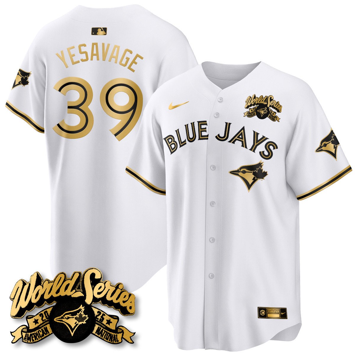 Toronto Blue Jays 2025 American League Champions Jersey - All Stitched   Trey Yesavage  - 39