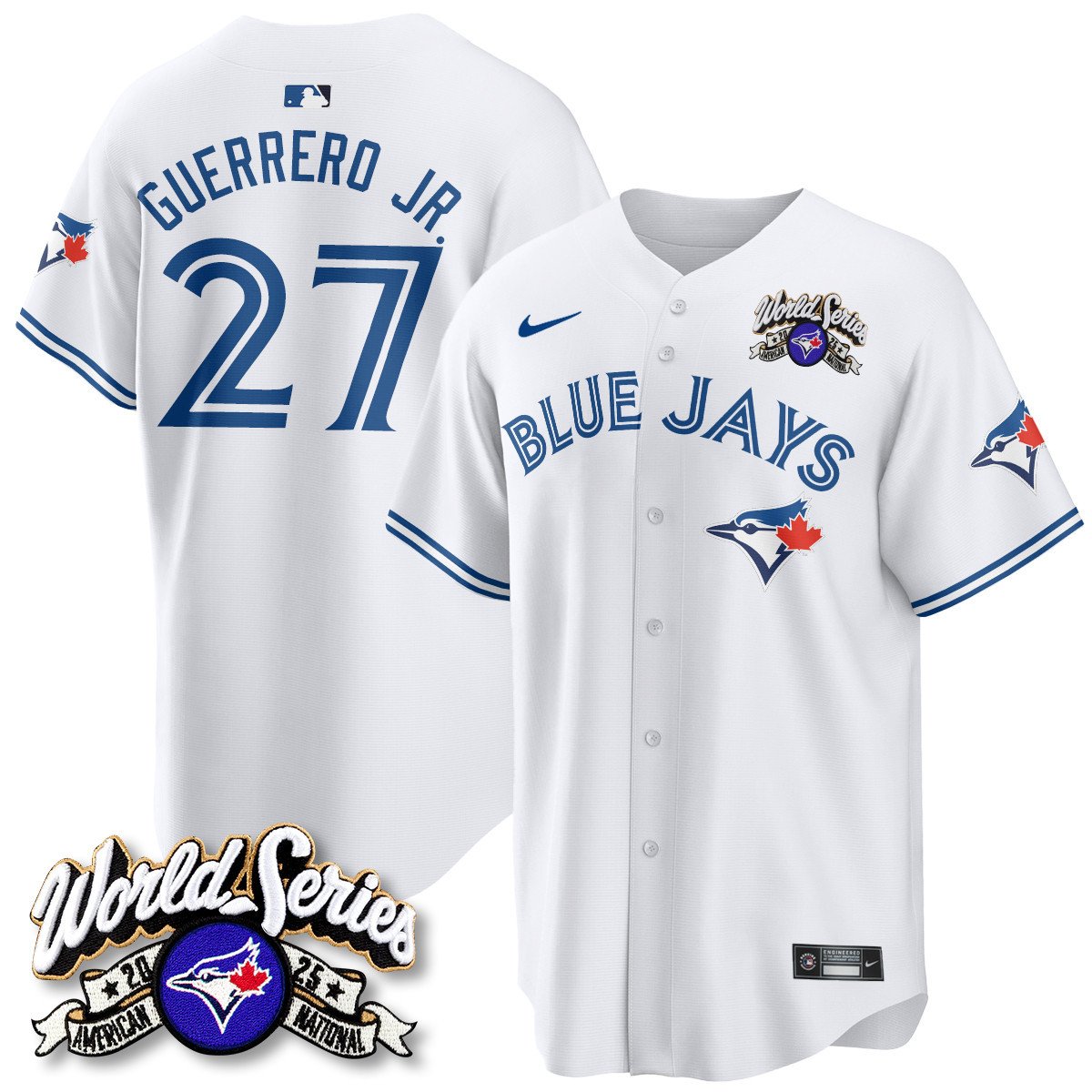 Toronto Blue Jays 2025 American League Champions Jersey - All Stitched   Vladimir  Guerrero Jr. - 27