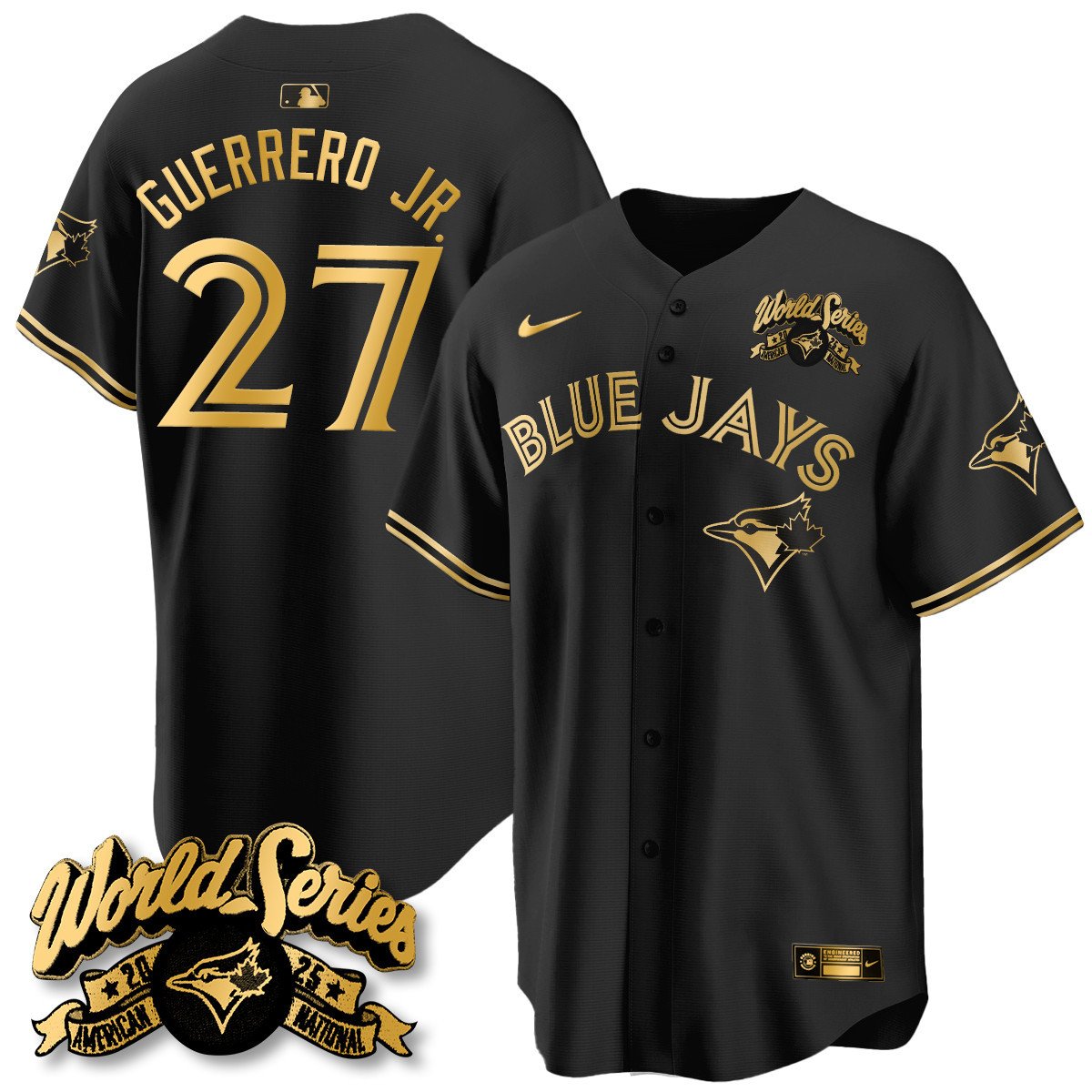 Toronto Blue Jays 2025 American League Champions Jersey - All Stitched   Vladimir Guerrero Jr.    - 27