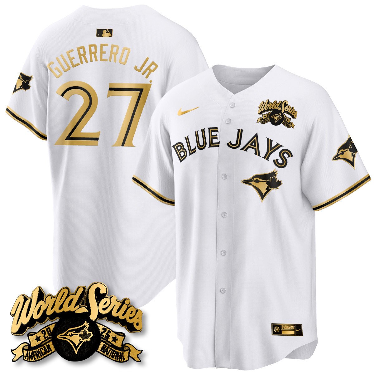 Toronto Blue Jays 2025 American League Champions Jersey - All Stitched   Vladimir Guerrero Jr.  -  27
