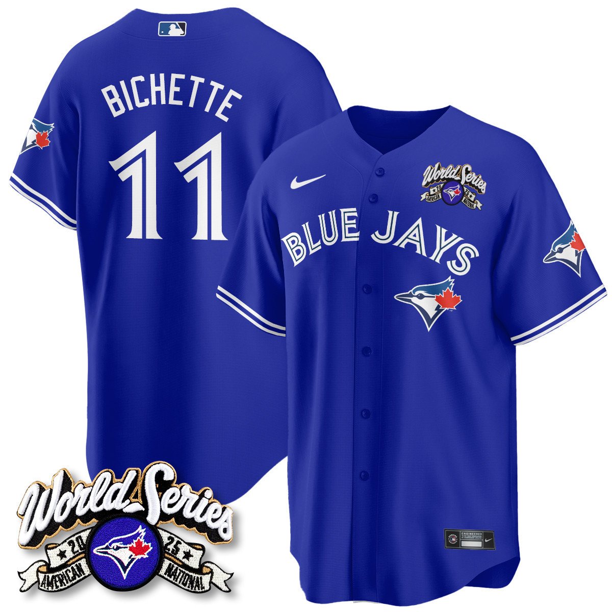 Toronto Blue Jays 2025 American League Champions Jersey - All Stitched  Bo Bichette - 11