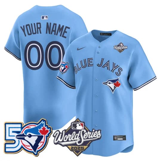 Toronto Blue Jays 2025 World Series   Vapor Premier Limited Custom Jersey - 50 Seasons Patch - All Stitched