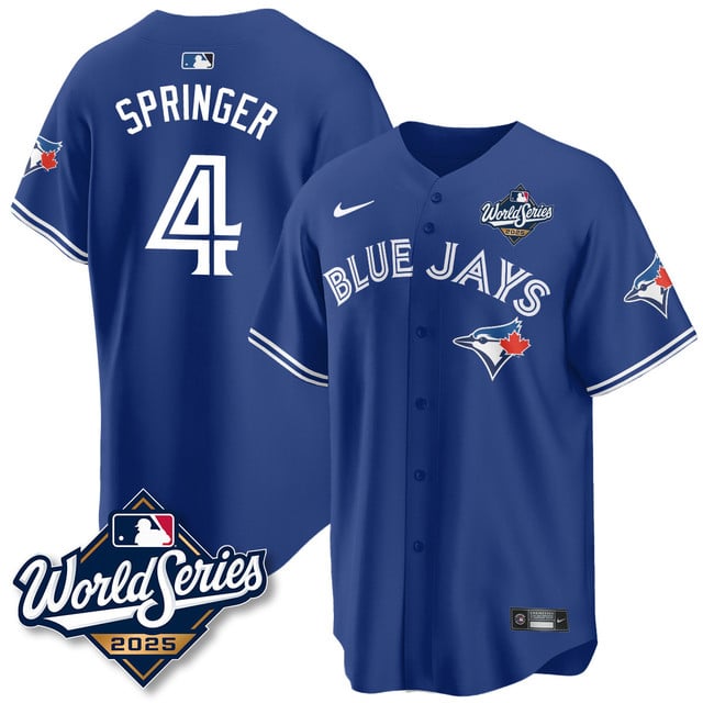 Toronto Blue Jays 2025 World Series Jersey - All Stitched George Springer   - 4