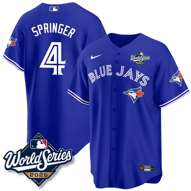 Toronto Blue Jays 2025 World Series Jersey - All Stitched George Springer  -  4