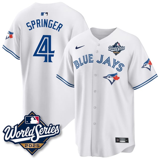 Toronto Blue Jays 2025 World Series Jersey - All Stitched George Springer  - 4