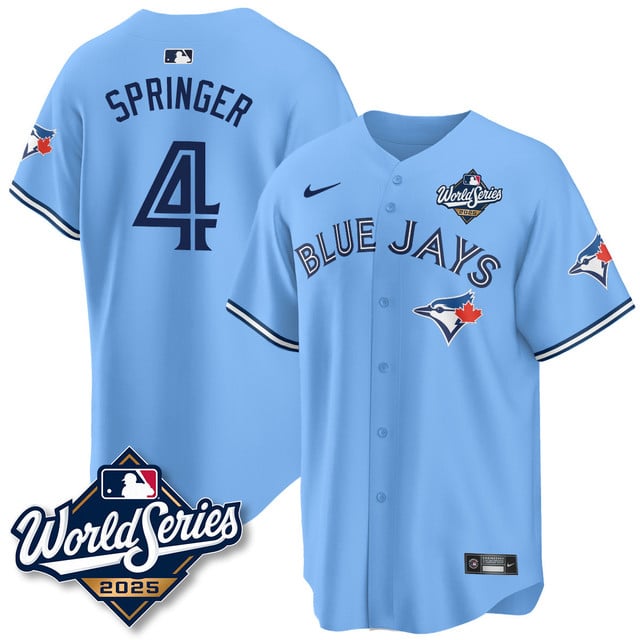 Toronto Blue Jays 2025 World Series Jersey - All Stitched George Springer - 4