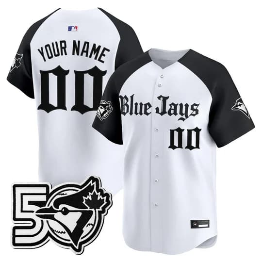 Toronto Blue Jays 50 Seasons Patch Vapor Premier Limited Custom Jersey  - Gothic North Edition - All Stitched