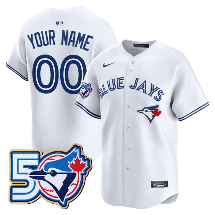Toronto Blue Jays 50 Seasons Patch Vapor Premier Limited Custom Jersey - All  Stitched