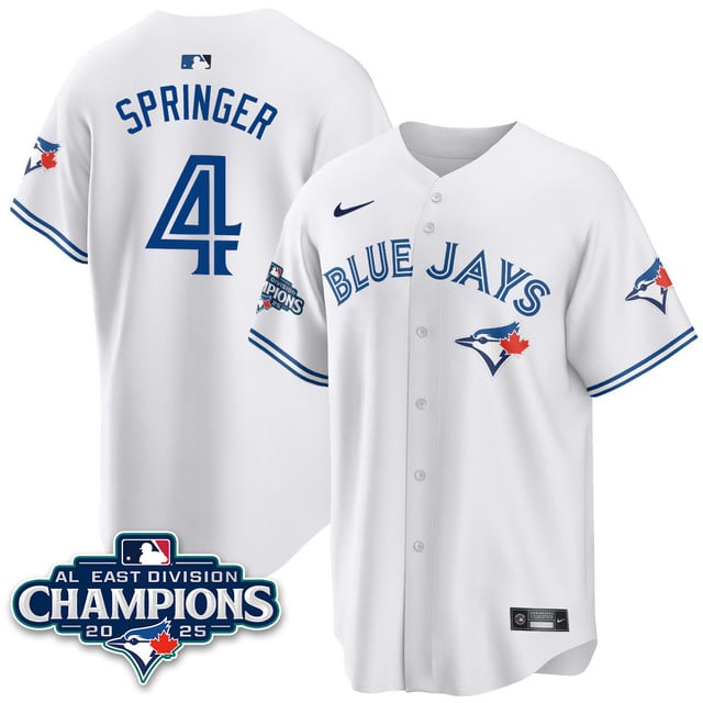 Toronto Blue Jays AL East Division Champions Jersey - All Stitched George Springer -   4